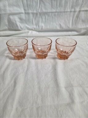 vintage pink French shot glasses